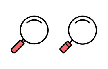 Arama simgesi çizimi. Büyüteç işareti ve sembolü ara