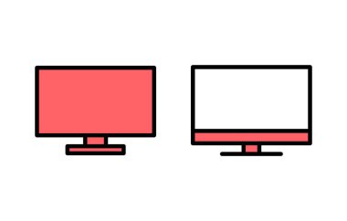 Televizyon simgesi çizimi. televizyon işareti ve sembol