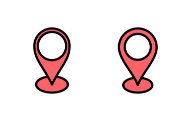 Adres simgesi çizimi. Ev işareti ve sembol. nokta