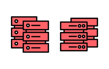 Veritabanı simgesi çizimi. veritabanı işareti ve sembolü