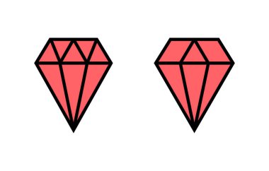 Elmas simgesi çizimi. Elmas taşları işareti ve sembolü