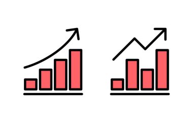 Büyüyen grafik simgesi çizimi. Çizelge ve sembol. diyagram simgesi