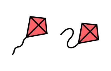 Kite simgesi çizimi. Uçurtma işareti ve sembol
