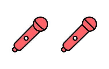 Mikrofon ikonu vektör çizimi. Karaoke işareti ve sembol