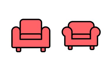 Koltuk simgesi çizimi. Kanepe işareti ve sembol. mobilya simgesi
