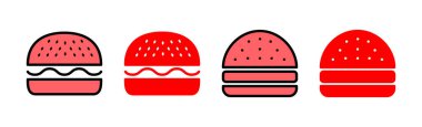 Burger simgesi çizimi. Hamburger ve sembol. hamburger