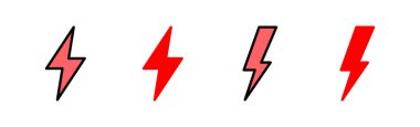 Şimşek simgesi çizimi. Elektrik işareti ve sembol. Güç simgesi. enerji işareti