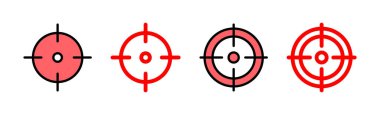 Hedef simge çizimi. hedef simge vektörü. hedef pazarlama işareti ve sembol