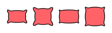 Yastık simgesi çizimi. Yastık işareti ve sembol. Rahat yumuşacık yastık.