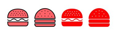 Burger simgesi çizimi. Hamburger ve sembol. hamburger
