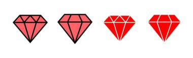 Elmas simgesi çizimi. Elmas taşları işareti ve sembolü