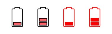 Batarya simgesi çizimi. Pil şarj işareti ve sembol. pil şarj seviyesi