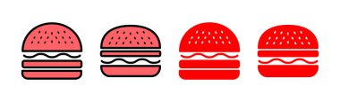 Burger simgesi çizimi. Hamburger ve sembol. hamburger