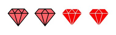 Elmas simgesi çizimi. Elmas taşları işareti ve sembolü