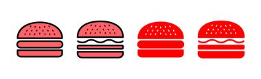 Burger simgesi çizimi. Hamburger ve sembol. hamburger