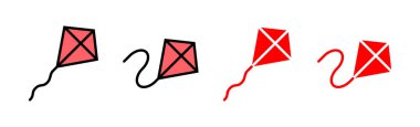 Kite simgesi çizimi. Uçurtma işareti ve sembol