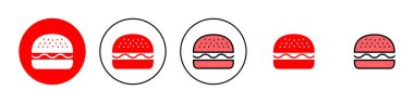 Burger simgesi çizimi. Hamburger ve sembol. hamburger