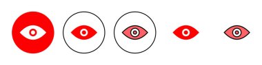Göz simgesi çizimi. Göz işareti ve sembol. Bak ve Görüş simgesi. 