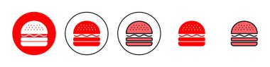 Burger simgesi çizimi. Hamburger ve sembol. hamburger