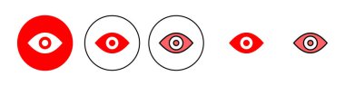 Göz simgesi çizimi. Göz işareti ve sembol. Bak ve Görüş simgesi. 
