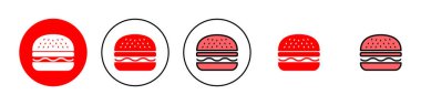 Burger simgesi çizimi. Hamburger ve sembol. hamburger