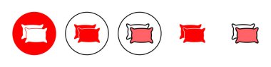 Yastık simgesi çizimi. Yastık işareti ve sembol. Rahat yumuşacık yastık.