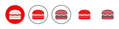 Burger simgesi çizimi. Hamburger ve sembol. hamburger