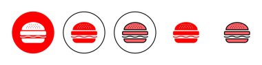 Burger simgesi çizimi. Hamburger ve sembol. hamburger