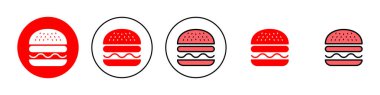 Burger simgesi çizimi. Hamburger ve sembol. hamburger
