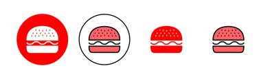 Burger simgesi çizimi. Hamburger ve sembol. hamburger