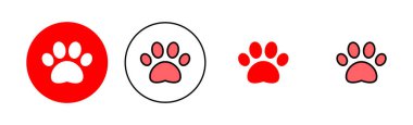 Paw simgesi çizimi. Pençe izi ve sembol. köpek ya da kedi pençesi