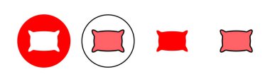 Yastık simgesi çizimi. Yastık işareti ve sembol. Rahat yumuşacık yastık.