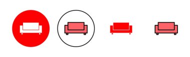 Koltuk simgesi çizimi. Kanepe işareti ve sembol. mobilya simgesi