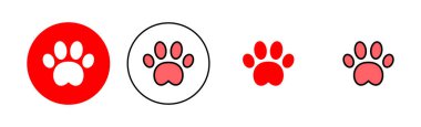Paw simgesi çizimi. Pençe izi ve sembol. köpek ya da kedi pençesi