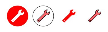 Anahtar simgesi çizimi. Tamir ikonu. araç işareti ve sembol