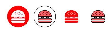 Burger simgesi çizimi. Hamburger ve sembol. hamburger