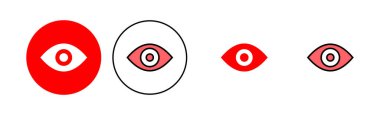 Göz simgesi çizimi. Göz işareti ve sembol. Bak ve Görüş simgesi. 