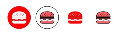 Burger simgesi çizimi. Hamburger ve sembol. hamburger