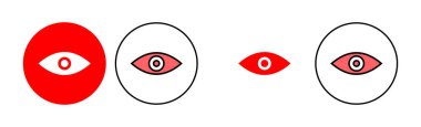 Göz simgesi çizimi. Göz işareti ve sembol. Bak ve Görüş simgesi. 