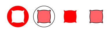 Yastık simgesi çizimi. Yastık işareti ve sembol. Rahat yumuşacık yastık.