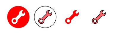 Anahtar simgesi çizimi. Tamir ikonu. araç işareti ve sembol