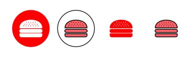 Burger simgesi çizimi. Hamburger ve sembol. hamburger