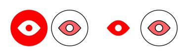 Göz simgesi çizimi. Göz işareti ve sembol. Bak ve Görüş simgesi. 
