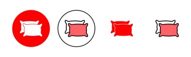 Yastık simgesi çizimi. Yastık işareti ve sembol. Rahat yumuşacık yastık.