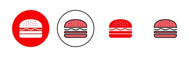 Burger simgesi çizimi. Hamburger ve sembol. hamburger