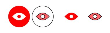 Göz simgesi çizimi. Göz işareti ve sembol. Bak ve Görüş simgesi. 
