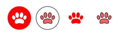 Paw simgesi çizimi. Pençe izi ve sembol. köpek ya da kedi pençesi
