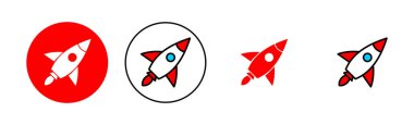 Roket simgesi çizimi. Başlangıç işareti ve sembol. roket fırlatma simgesi