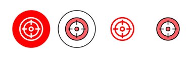 Hedef simge çizimi. hedef simge vektörü. hedef pazarlama işareti ve sembol