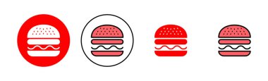 Burger simgesi çizimi. Hamburger ve sembol. hamburger